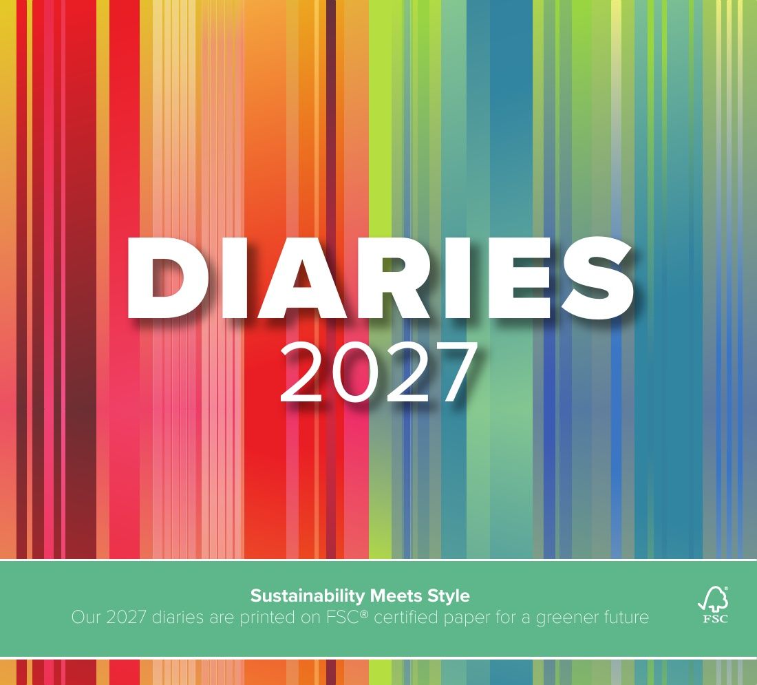 Diaries 2027 catalogue cover - branded corporate diaries by Brand With Us