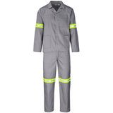 Trade Polycotton Conti Suit - Reflective Arms & Legs - Yellow Tape GREY