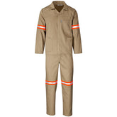 Trade Polycotton Conti - Suit Reflective Arms, Legs & Back - Orange Tape KHAKI