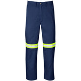 Trade Polycotton Pants - Reflective Legs - Yellow Tape NAVY