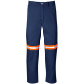 Trade Polycotton Pants - Reflective Legs - Orange Tape NAVY