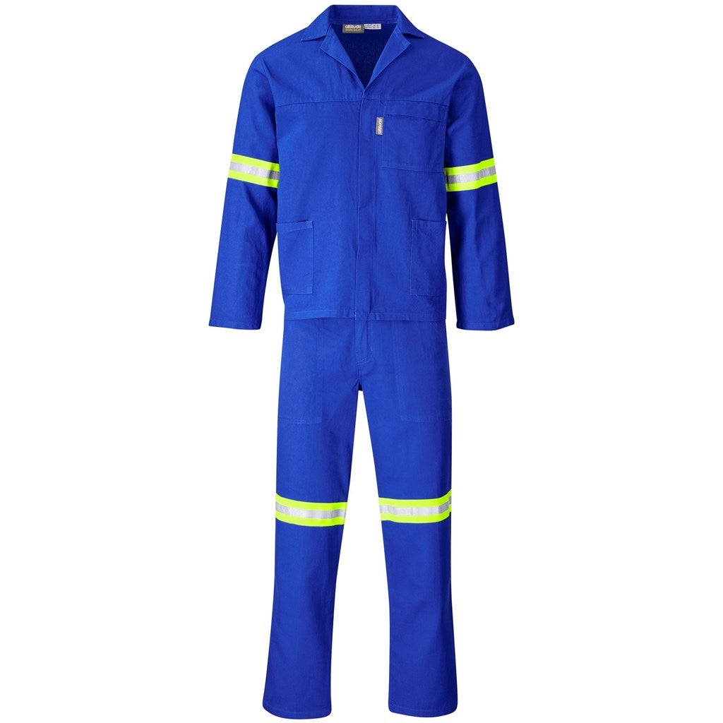 Technician 100% Cotton Conti Suit - Reflective Arms & Legs - Yellow Tape ROYAL BLUE