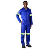 Safety Polycotton Boiler Suit - Reflective Arms & Legs - Yellow Tape