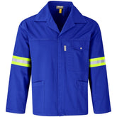 Site Premium Polycotton Jacket - Reflective Arms - Yellow Tape ROYAL BLUE
