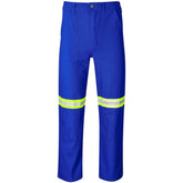 Artisan Premium 100% Cotton Pants - Reflective Legs - Yellow Tape ROYAL BLUE