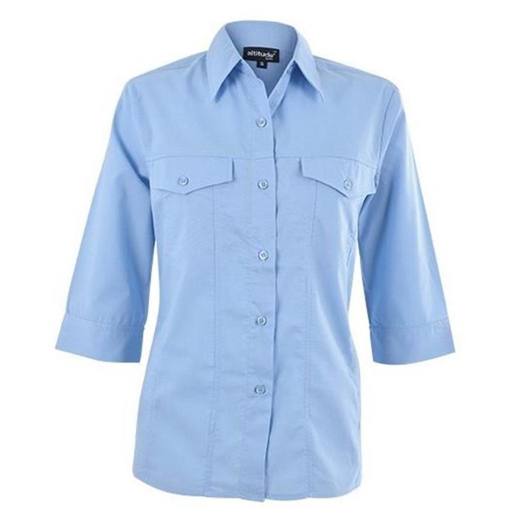 Ladies 3/4 Sleeve Sally Casual Shirt - Sky Blue SKY BLUE