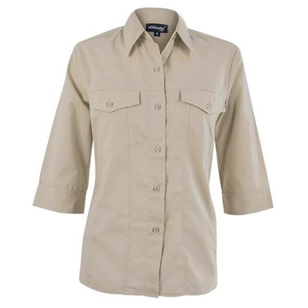 Ladies 3/4 Sleeve Sally Casual Shirt - Stone STONE