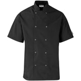 Unisex Short Sleeve Zest Chef Jacket BLACK