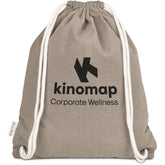 Okiyo Kinchaku Recycled Canvas Drawstring Bag STONE