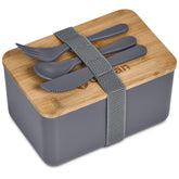 Okiyo Pasuta Recycled Plastic & Bamboo Lunch Box GREY