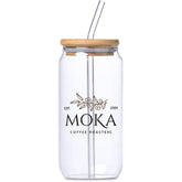Okiyo Natsu Glass & Bamboo Tumbler & Straw - 500ml NATURAL