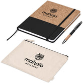 Okiyo Denki Cork Notebook & Pen Set BLACK