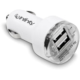 Voyage Dual USB Car Charger SOLID WHITE