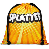 Pre-Printed Sample Hoppla Indian Midi Polyester Drawstring Pouch BLACK