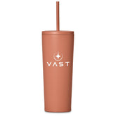 Kooshty Concorde Stainless Steel & Plastic Double-Wall Tumbler & Straw - 720ml BURNT ORANGE