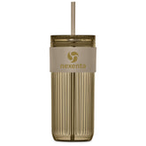 Serendipio Mayfair Plastic Tumbler & Straw – 650ml STONE