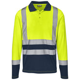 Long Sleeve Surveyor Two-Tone Hi-Viz Golf Shirt YELLOW