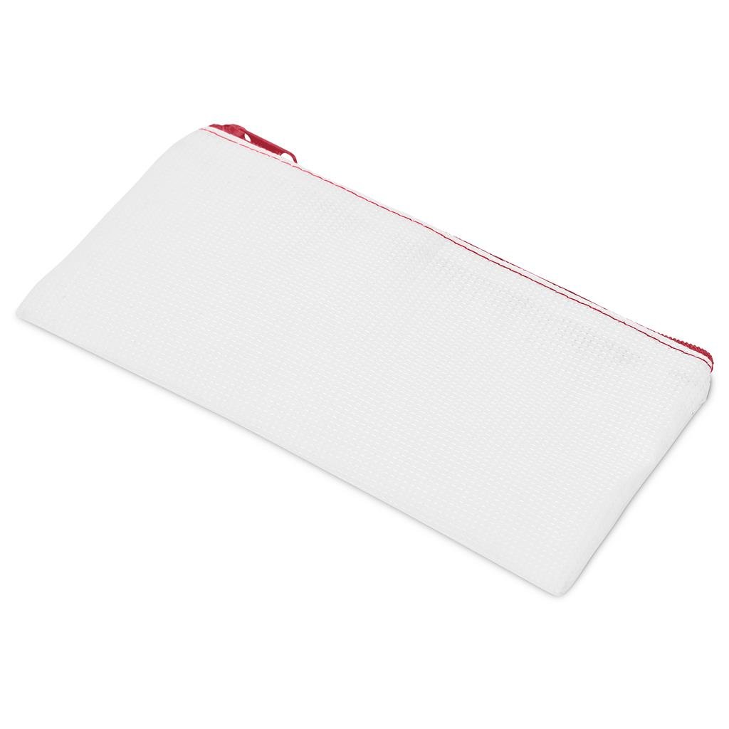 Pre-Production Sample Hoppla Junior Recycled PET Stitch-Bond Pencil Case RED