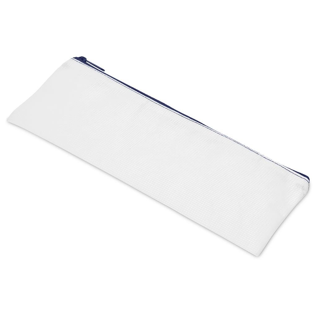 Pre-Production Sample Hoppla Parker Recycled PET Stitch-Bond Pencil Case NAVY