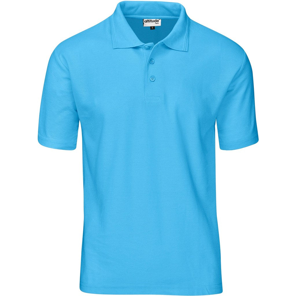 Mens Basic Pique Golf Shirt CYAN
