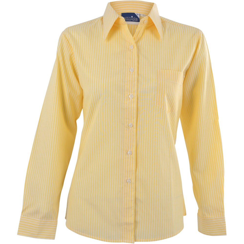 Ladies Long Sleeve Drew Shirt - Yellow YELLOW
