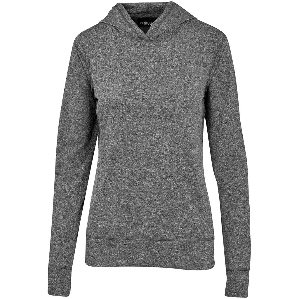 Ladies Fitness Lightweight Hooded Sweater BLACK