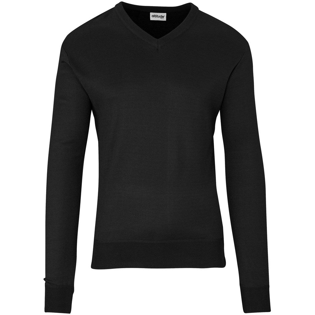 Mens Long Sleeve Peru V-Neck Jersey - Grey BLACK