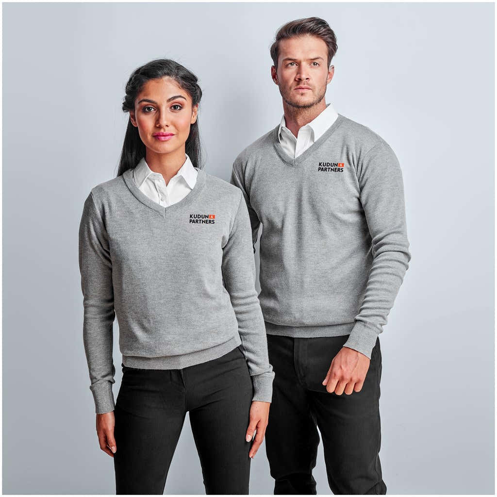 Mens Long Sleeve Peru V-Neck Jersey - Grey