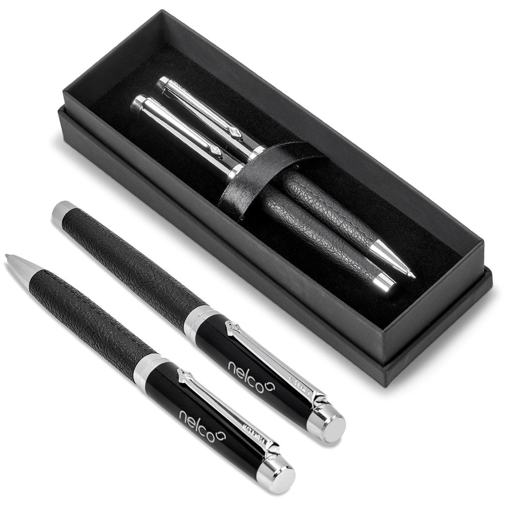 Alex Varga Corinthia Ball Pen & Rollerball Set BLACK