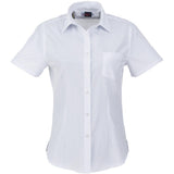 Ladies Short Sleeve Huntington Shirt - White Light Blue WHITE LIGHT BLUE