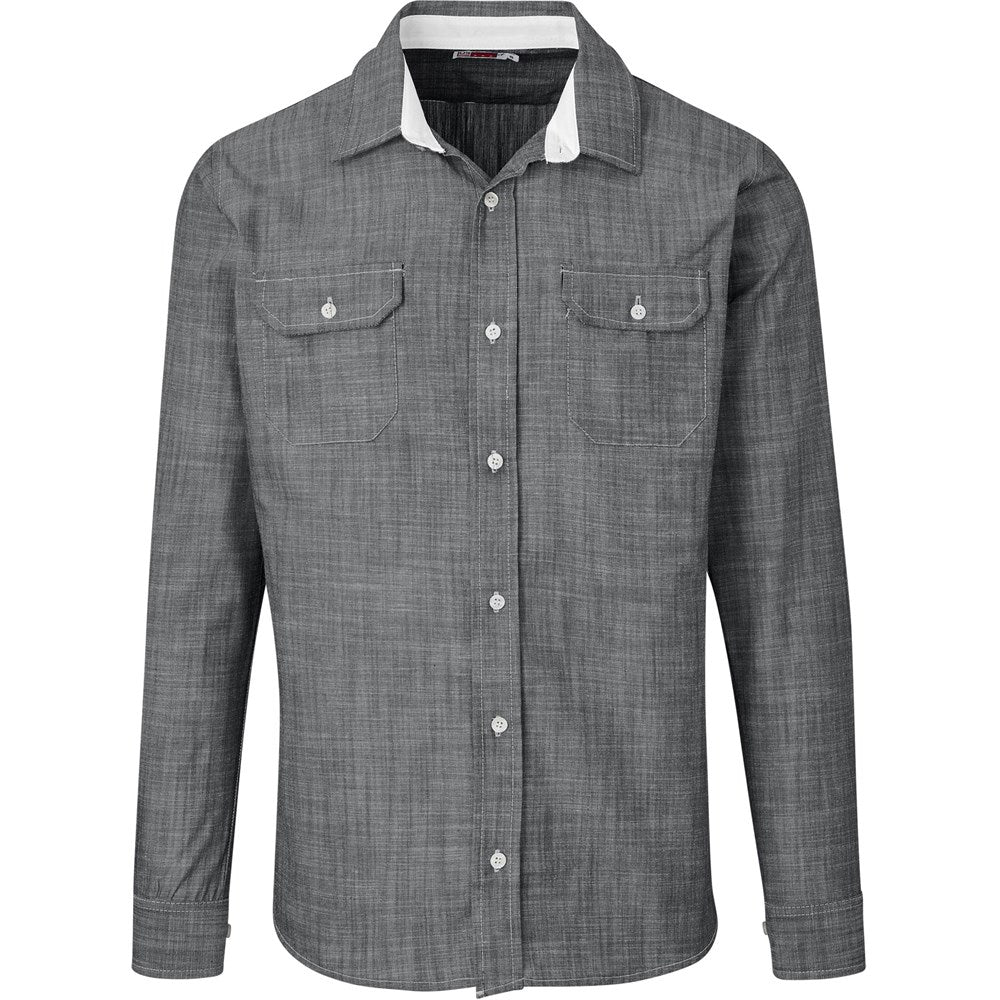 Mens Long Sleeve Windsor Shirt - Grey GREY