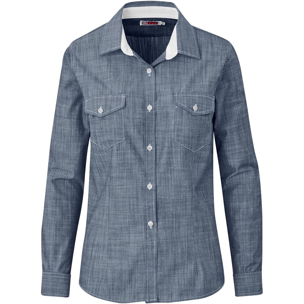 Ladies Long Sleeve Windsor Shirt - Navy NAVY