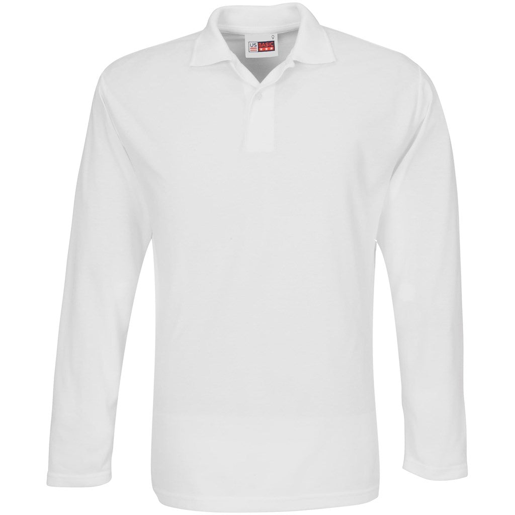 Mens Long Sleeve Elemental Golf Shirt WHITE