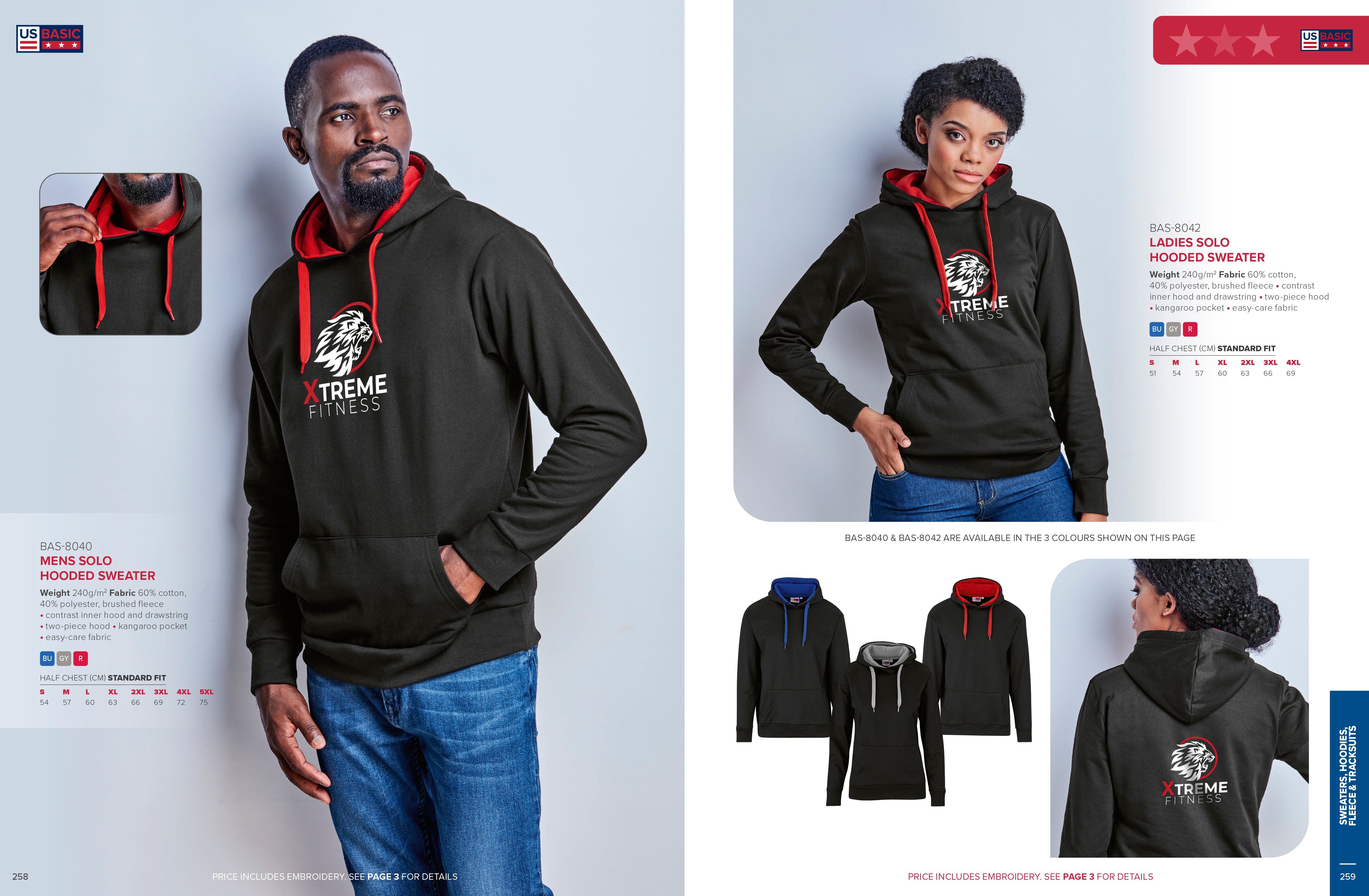 Mens Solo Hooded Sweater - Red