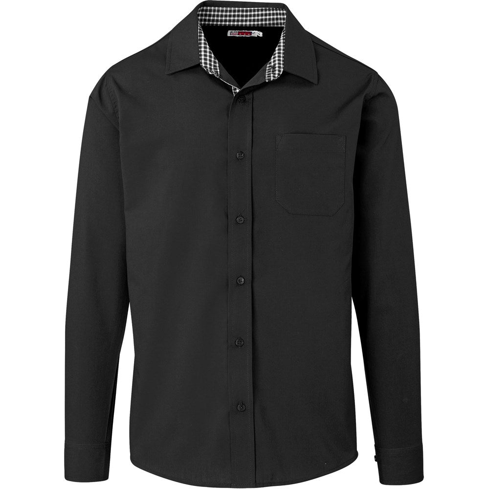Mens Long Sleeve Warrington Shirt - Black BLACK