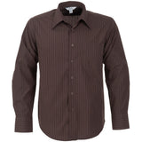 Mens Long Sleeve Manhattan Striped Shirt - Brown Old BROWN OLD