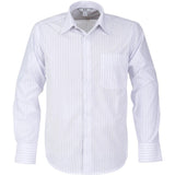 Mens Long Sleeve Manhattan Striped Shirt - White Navy WHITE NAVY