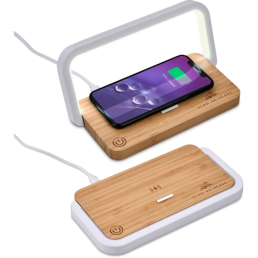 Okiyo Yoru Bamboo Wireless Charger & Night Light SOLID WHITE