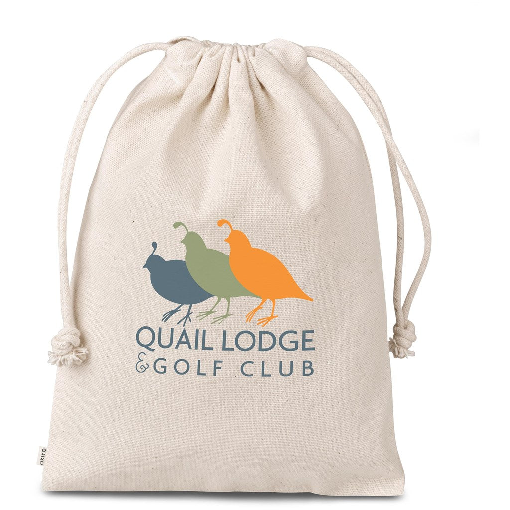 Okiyo Chikara Midi Cotton Drawstring Pouch NATURAL
