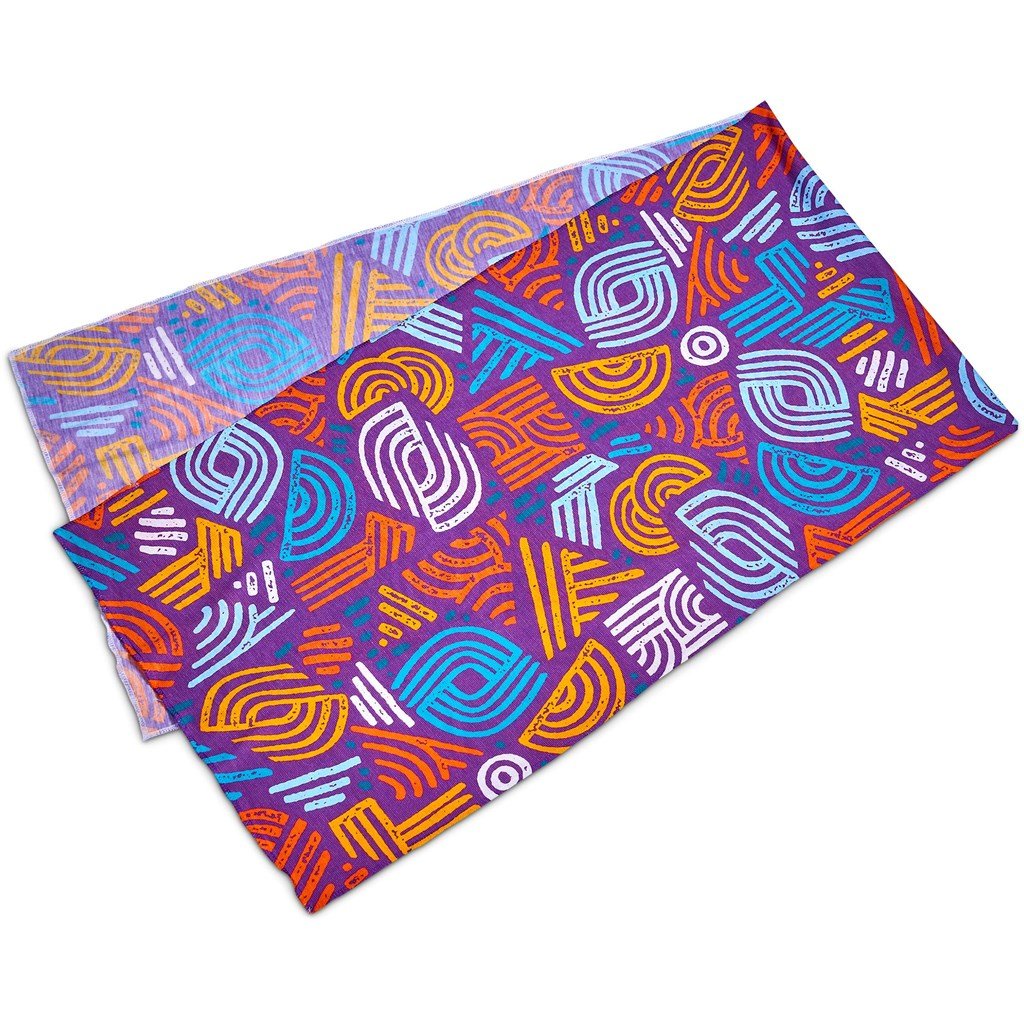 Pre-Printed Sample Hoppla Crown Polyester Head Wrap BLACK