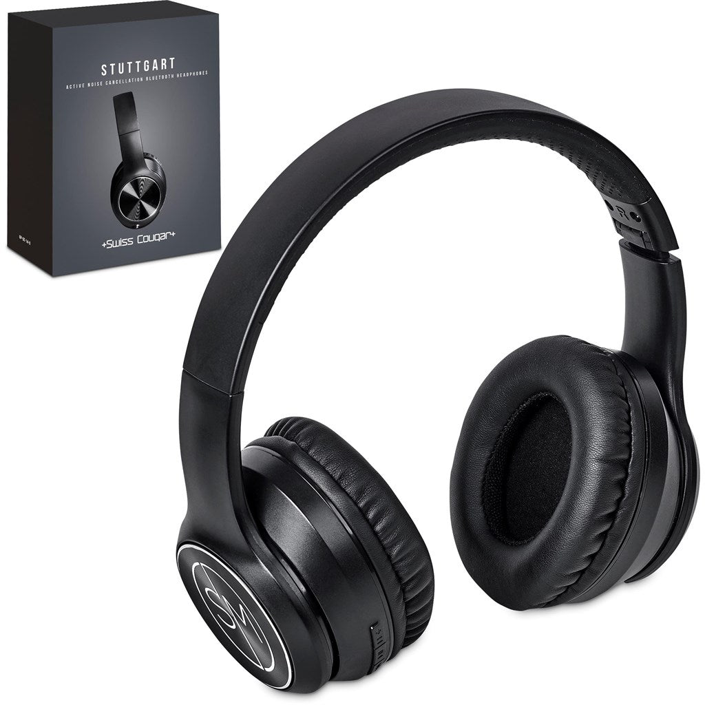 Swiss Cougar Stuttgart Active Noise-Cancelling Bluetooth Headphones BLACK