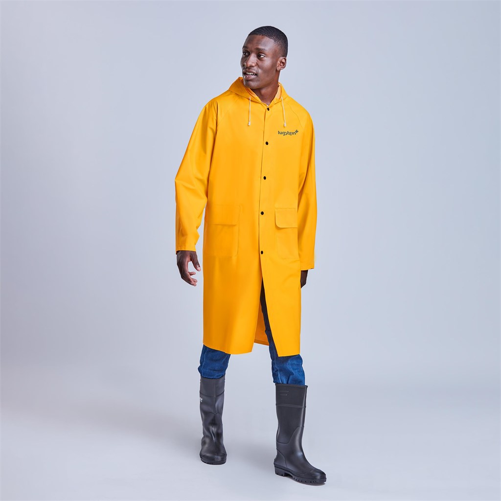 Light Duty Storm Rubberised Polyester/PVC Raincoat - Navy