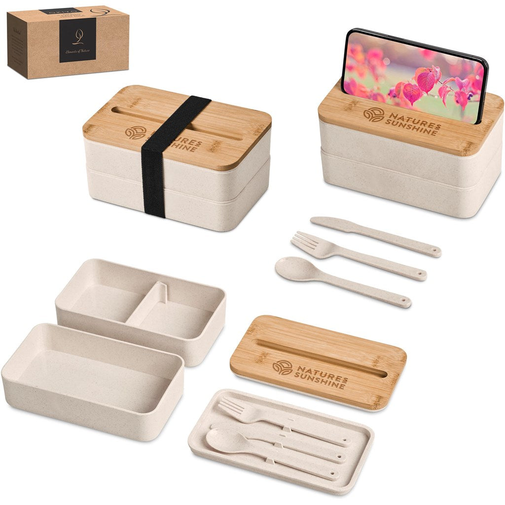 Okiyo Dura Wheat Straw & Bamboo Lunch Box Set NATURAL