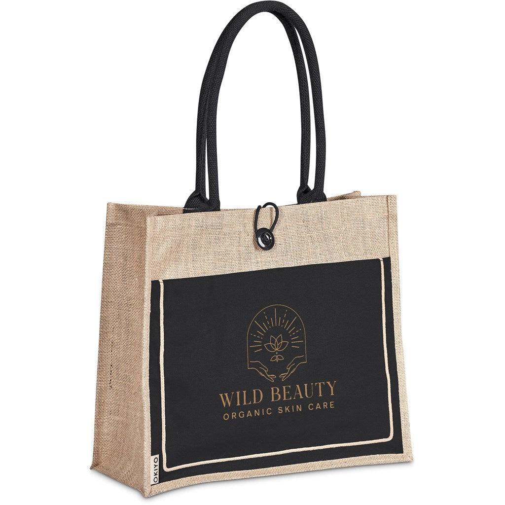 Okiyo Umi Jute & Cotton Tote BLACK
