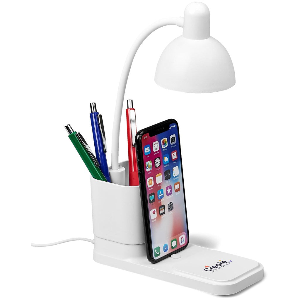 Altitude Lexicon Desk Lamp, Pen Caddy & Phone Stand SOLID WHITE