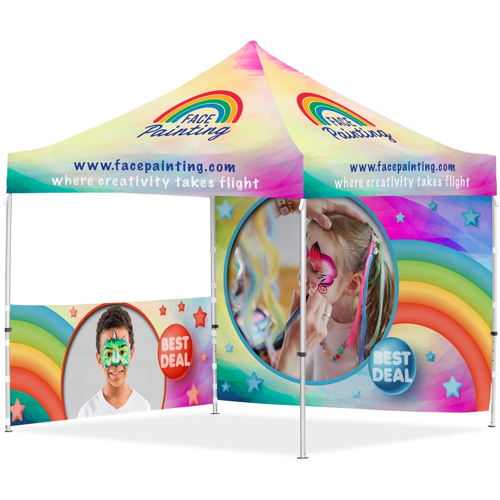 Coated Steel Sublimated Gazebo 3m x 3m - 1 Half-Wall Skin - 1 Full-Wall Skin Default Title