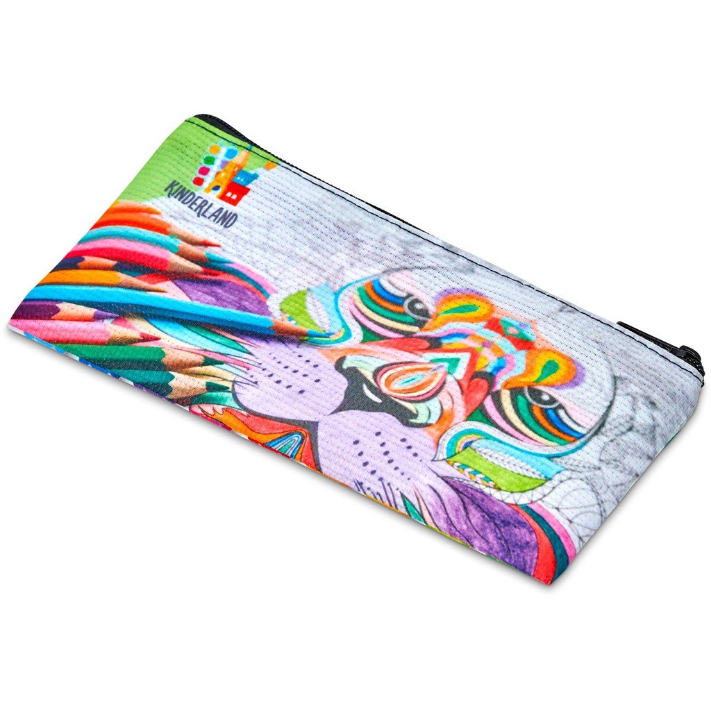 Pre-Printed Sample Hoppla Junior Recycled PET Stitch-Bond Pencil Case BLACK