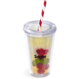 Malibu Double-Wall Plastic Tumbler & Straw - 470ml - Lime