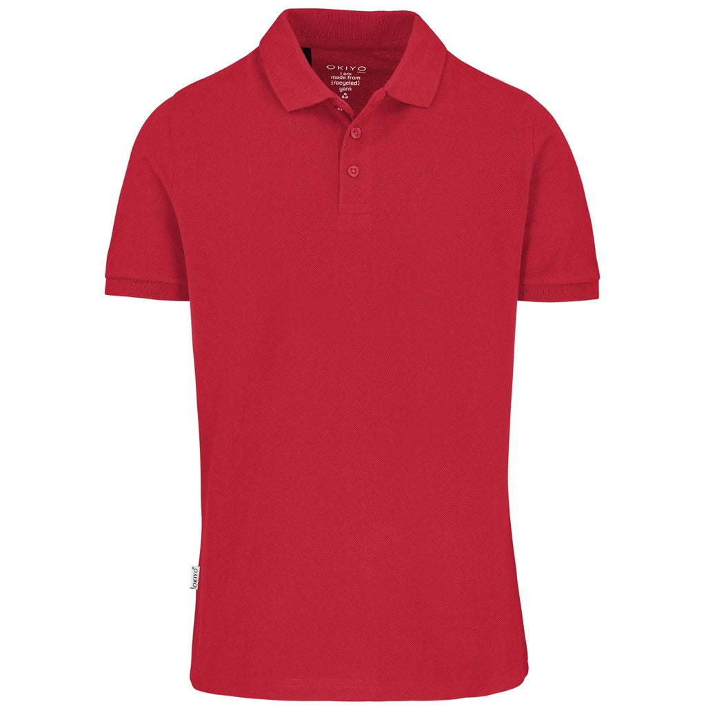 Mens Okiyo Tenyo Recycled Golf Shirt RED
