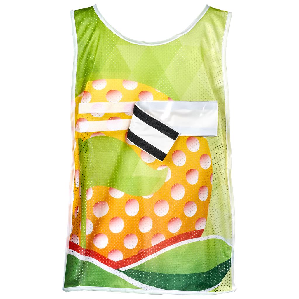 Pre-Production Sample Hoppla Jackal Polyester Caddy Bib with PVC Name Sleeve SOLID WHITE